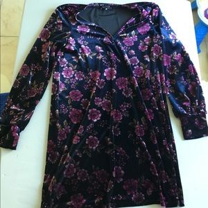 Floral velvet dress